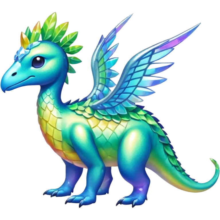 Shiny Aurorus-Heliolisk-Tropius-Fakémon-hybrid-creature (full body)  emoji