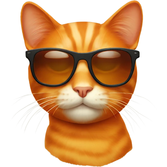 Orange cat with sunglasses  emoji