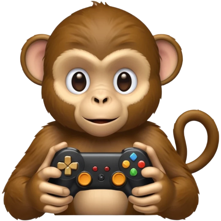 Monkey playing video game emoji