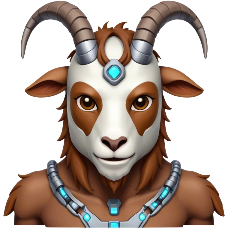 Cybernetic Goat(Ram) man 2/3 up view emoji