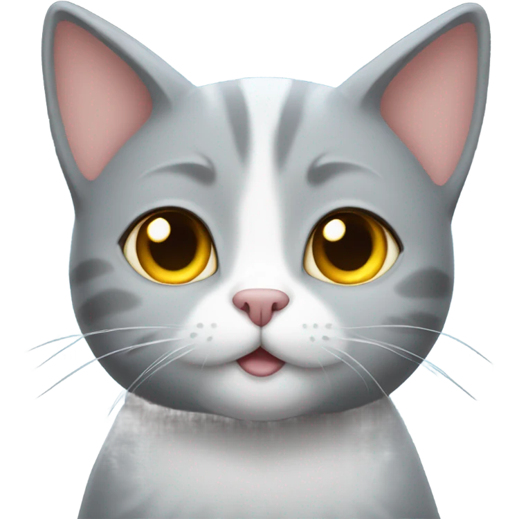 Gray cat with a halo emoji