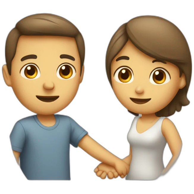 Man and woman holding hands looking at each other emoji