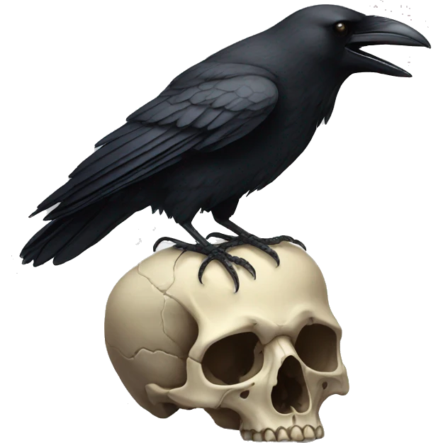 Crow on top of skull  emoji
