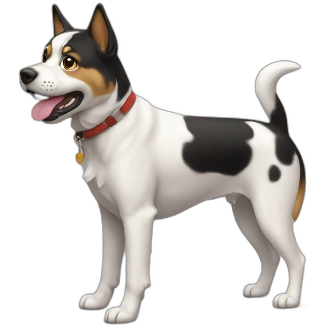 Chat sur un chien emoji
