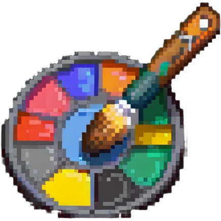 art palette with paintbrush emoji