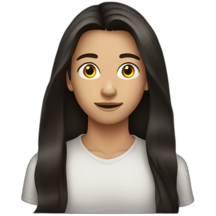 young teenager dark long hair driving emoji