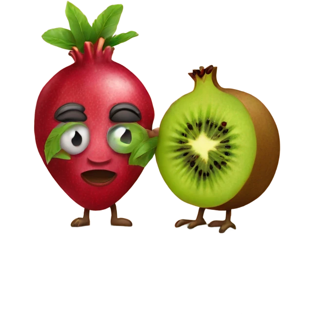 Kiwi and Pomegranate emoji