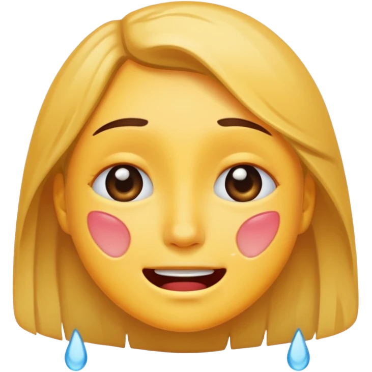 Face crying but smiling  emoji