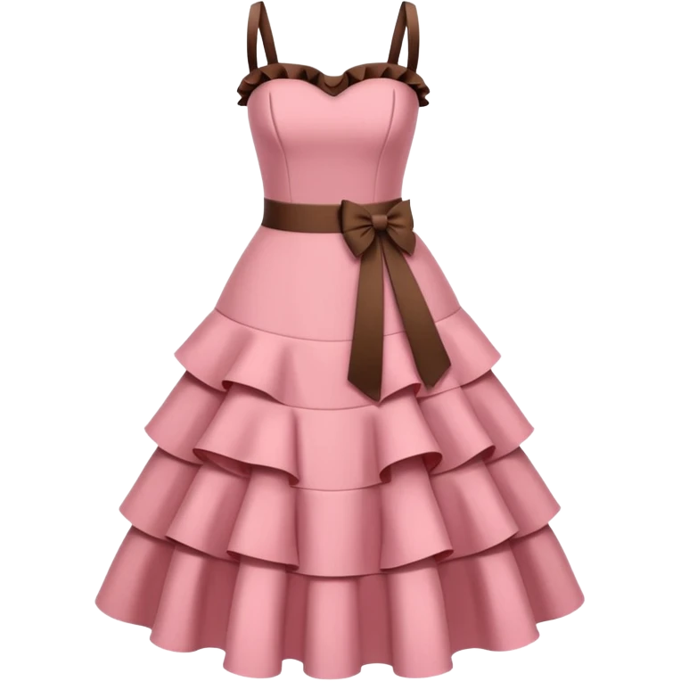brown pink strapless dress with ruffles emoji
