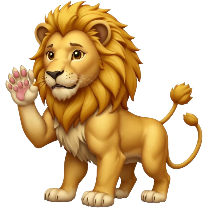 lion with paw emoji