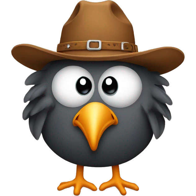 Sad turkey wearing cowboy hat emoji emoji