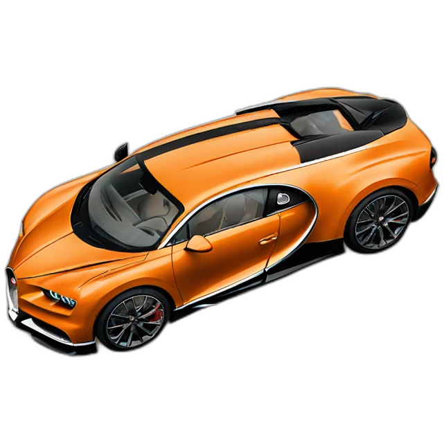 bugatti chiron, orange colored emoji