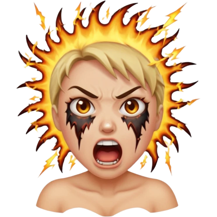 angry electrocuted woman emoji