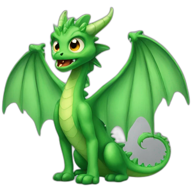 Green Angeldragon scared emoji