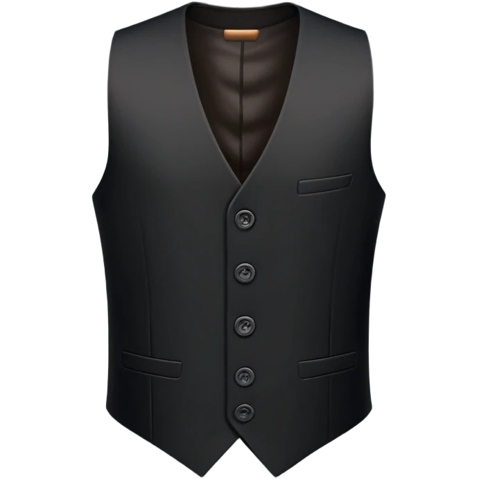 just a black women's vest garment with 3 buttons, no background, no model, only the clothing item emoji