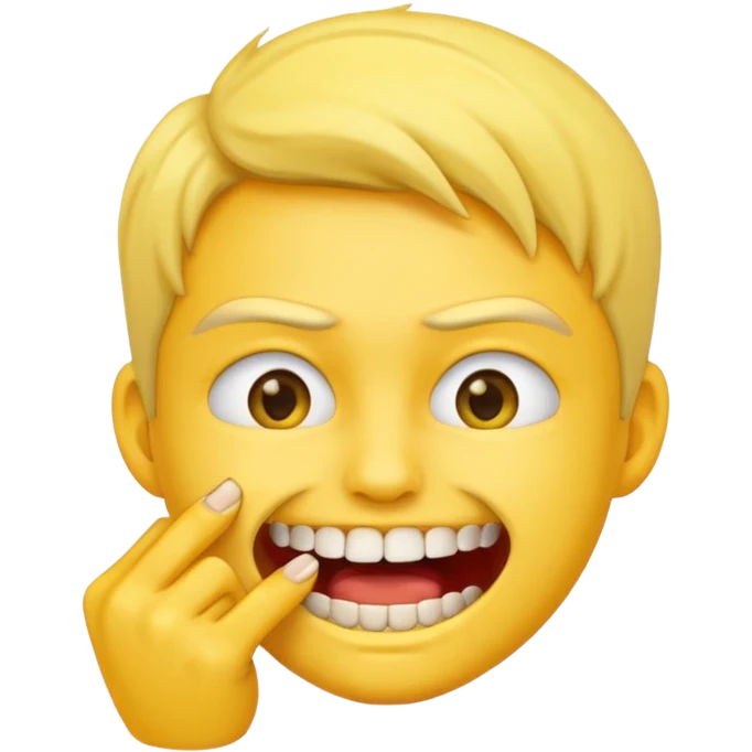 Emoji that bite nails showing his teeths emoji