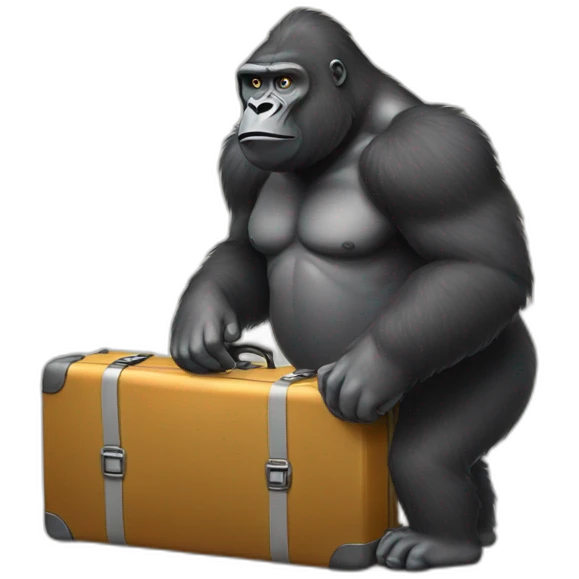 Big gorillas with suitcase emoji