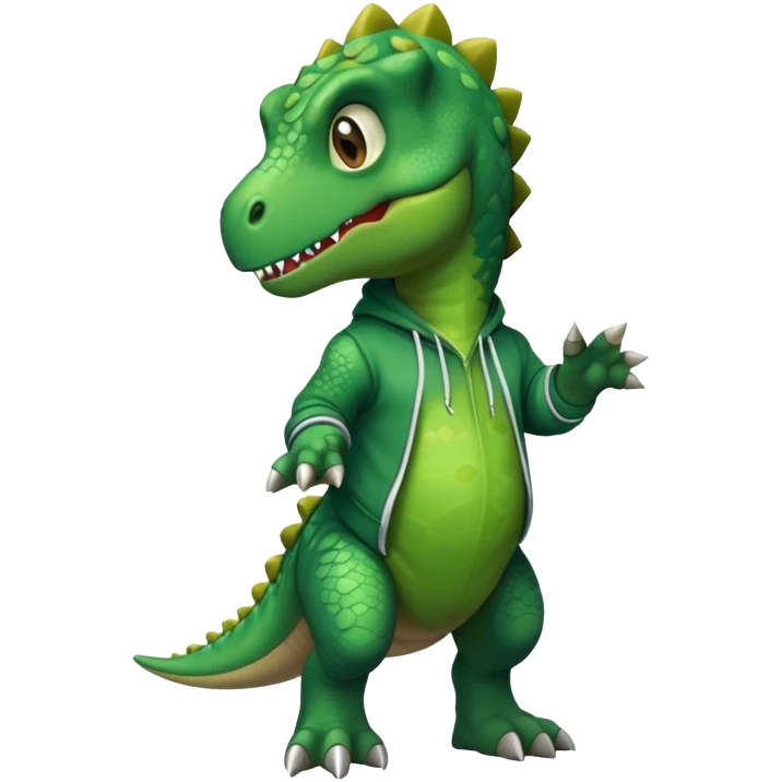 Dinosaur wearing a hoodie emoji