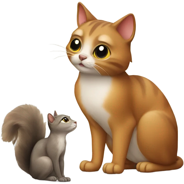 Cat looking at squirrel emoji