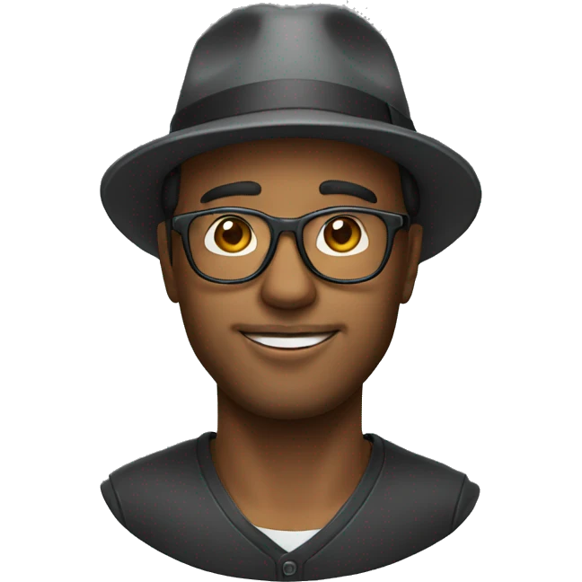 man with glasses and hat emoji