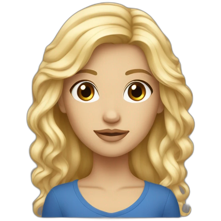 Blonde aux yeux bleus et  cheveux dégradés blonde et brune emoji