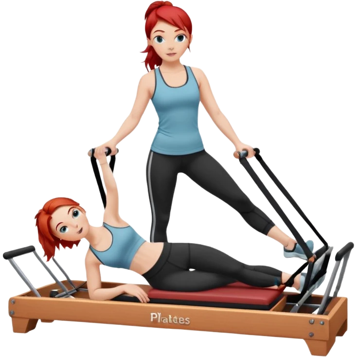 Pilates + red hair + white girl + reformer emoji