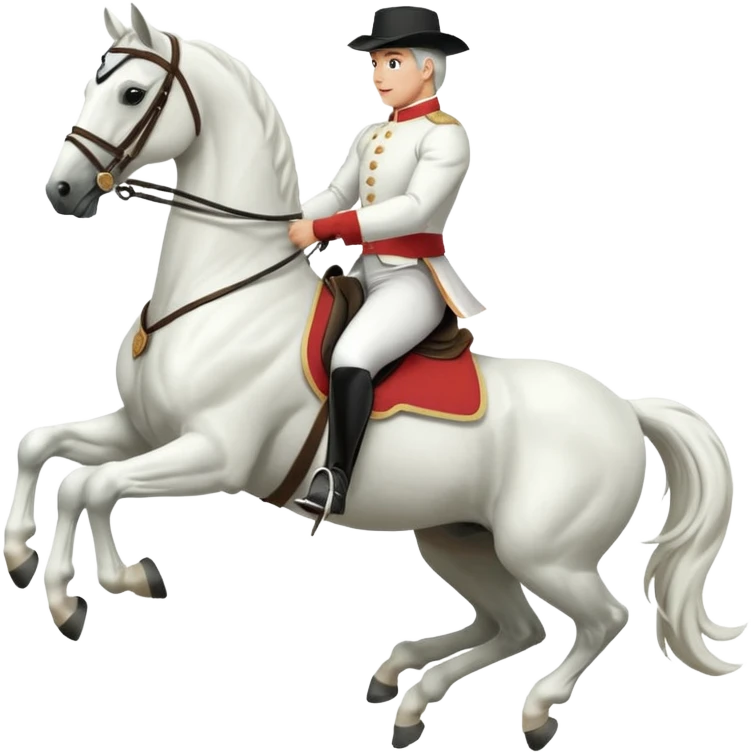 lipizzaner horse & rider capriole emoji