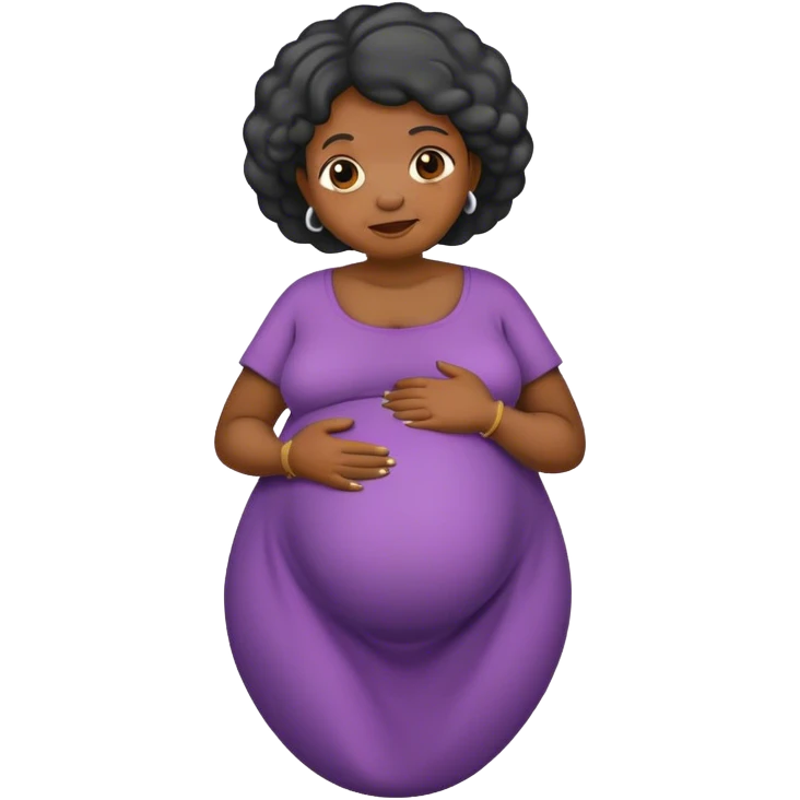 Old black woman pregnant emoji
