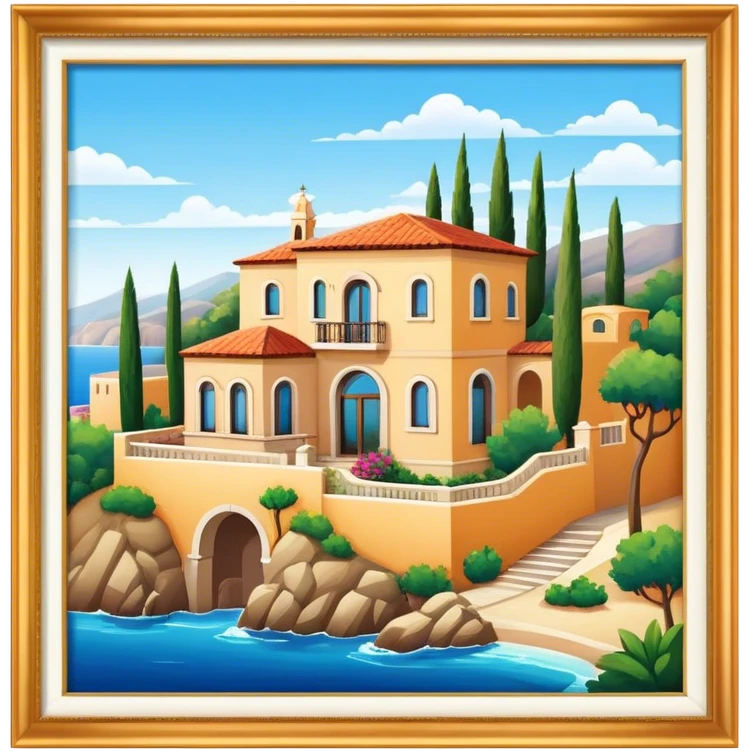 Mediterranean colorful villa emoji