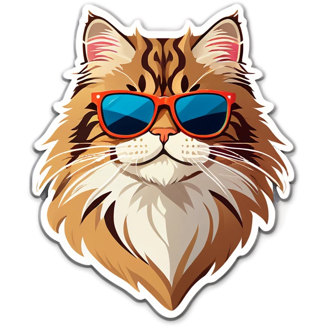 Siberian cat with sunglasses emoji
