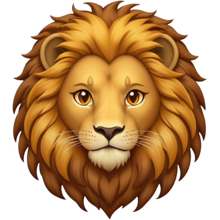 Cinematic Noble Lion Portrait Emoji, Poised and regal, with a powerful, muscular build and a majestic, tawny mane, deep-set soulful amber eyes, Simplified yet sharp and sophisticated features, highly detailed, glowing with a warm, dignified glow, high shine, intelligent and fierce, stylized with an air of wild majesty, focused and attentive, soft glowing outline, capturing the essence of a watchful and confident king, so majestic it feels as though it could roar out of the screen with effortless authority! emoji