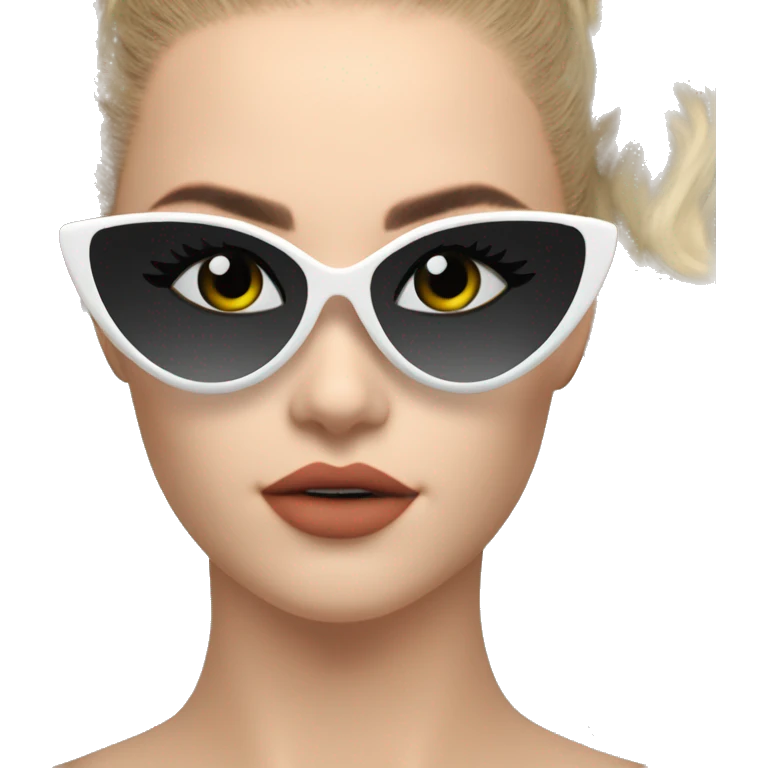 Y2K  Sports Sunglasses front view cat eye with emoji