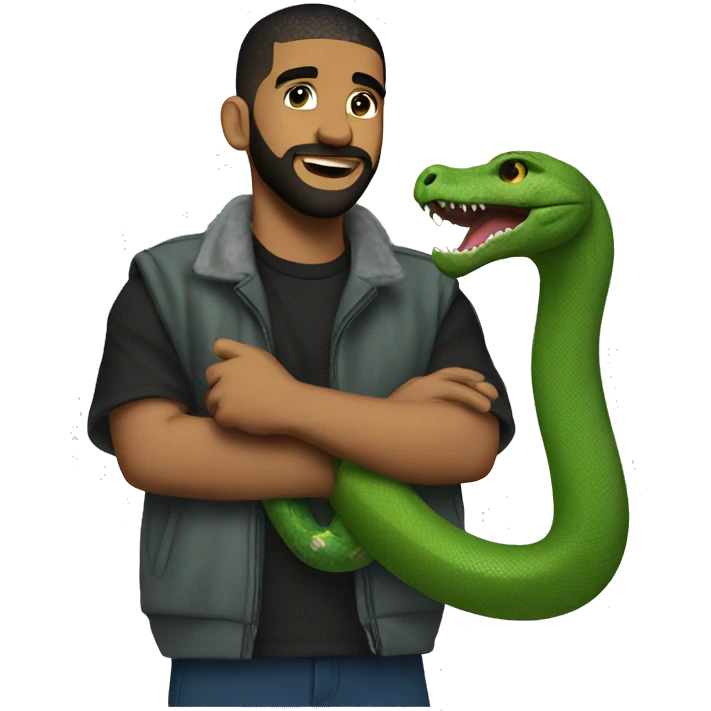 Drake holding snake emoji