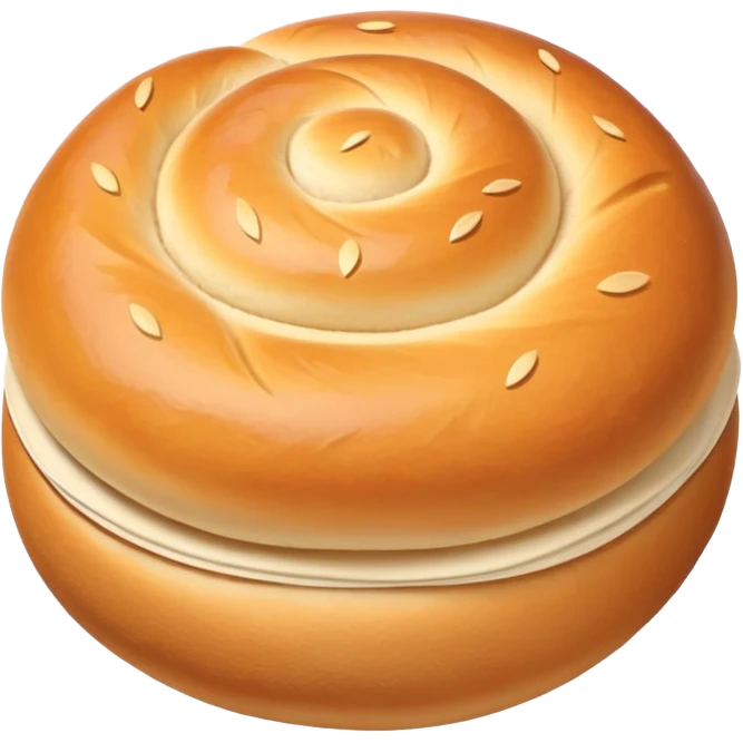 round bread roll, soft and fluffy emoji