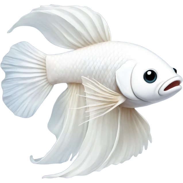 White betta fish happy emoji
