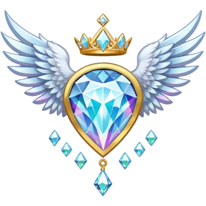 holy diamond emblem with white wings and diamond in the middle emoji
