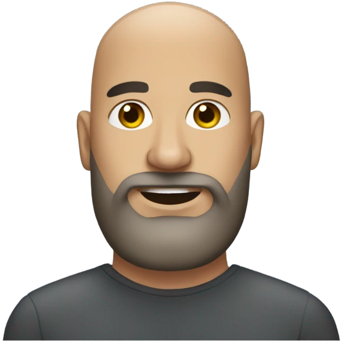 bald man with beard portrait emoji