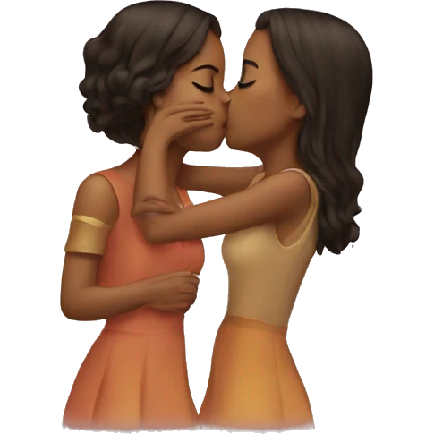 Two girl kiss emoji
