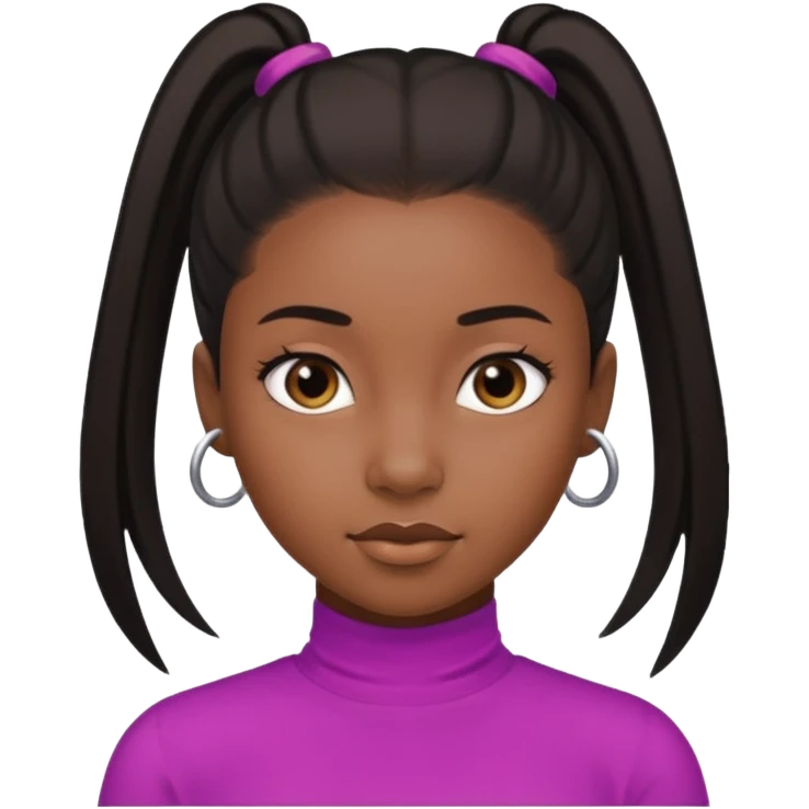 black girl with straight ponytail  emoji
