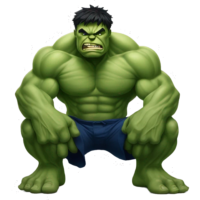 Hulk squatting ه emoji