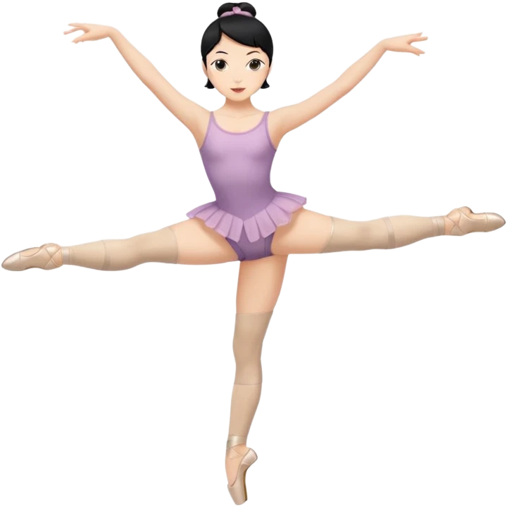 WOMAN BALLET DANCER BLACK HAIR AND NOT IN TUTU ONLY TWO LEGS emoji