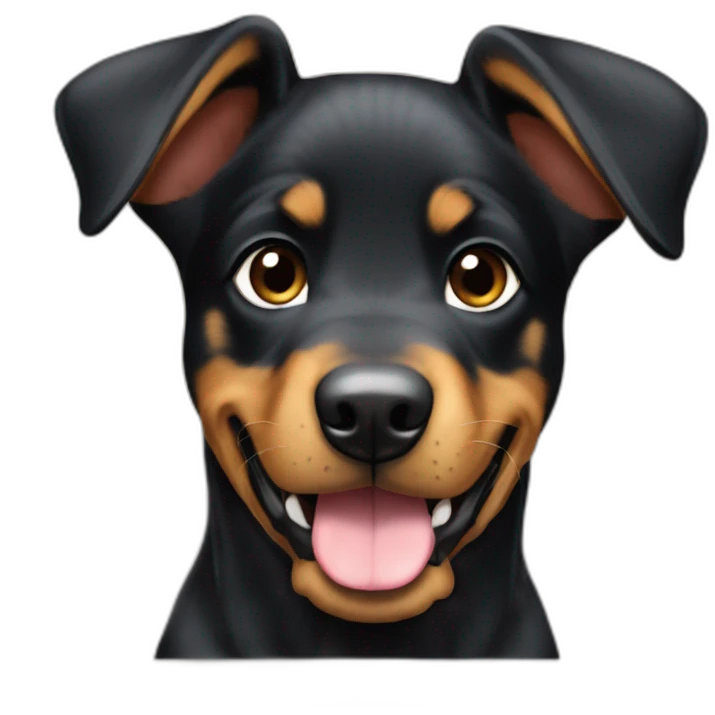 beauceron puppy with white chest and chin hungry emoji