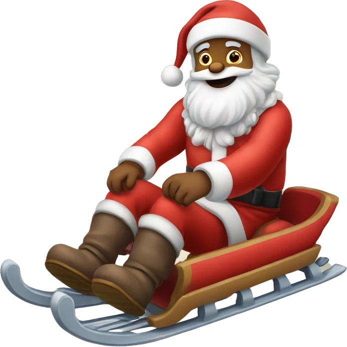 sledding Santa Claus emoji