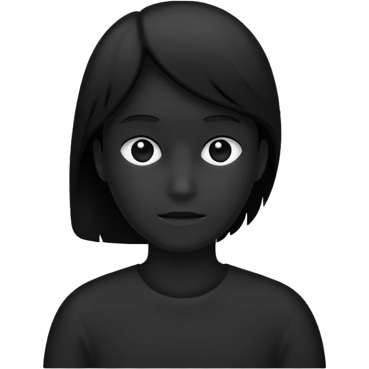 completely flat black silhouette, no facial features emoji