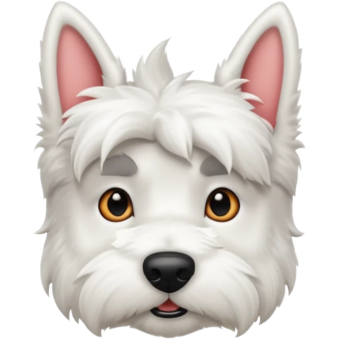 Cute white scottie dog face emoji
