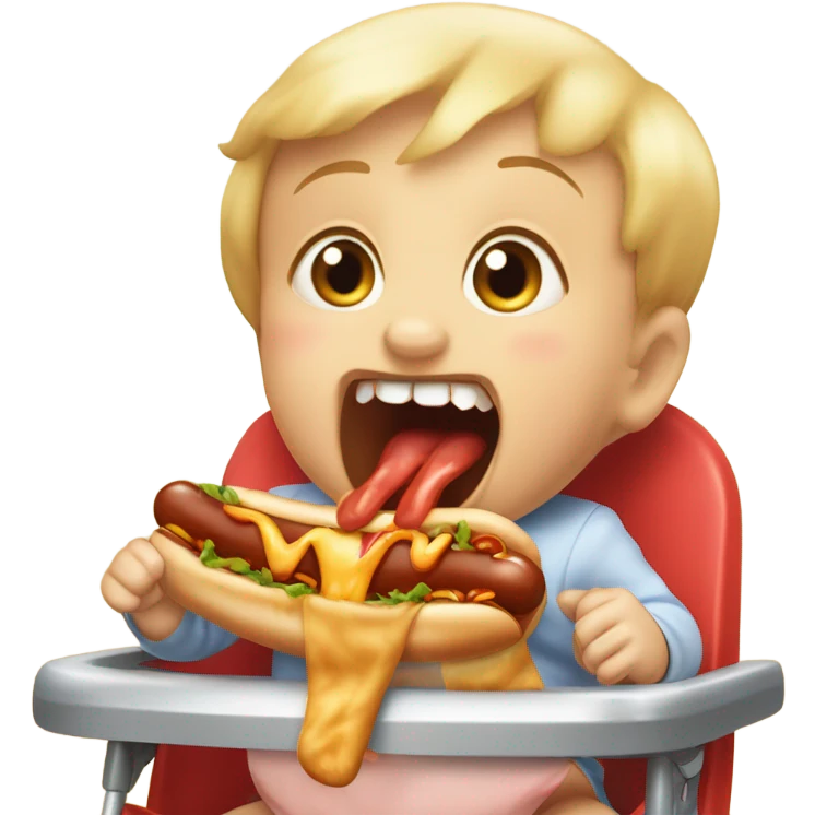 baby eating a hotdog emoji