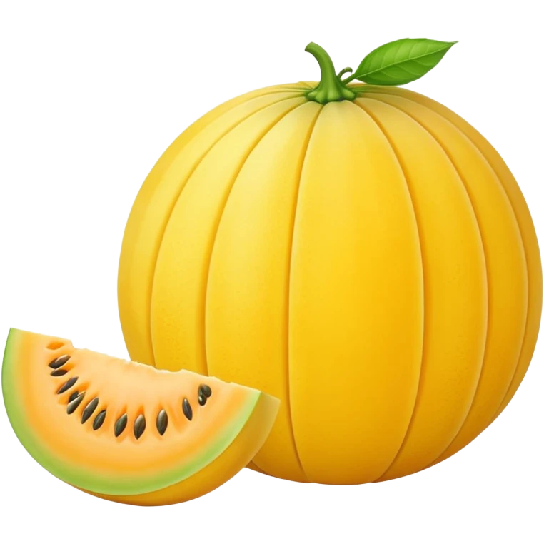 whole yellow melon with slice on right side  emoji