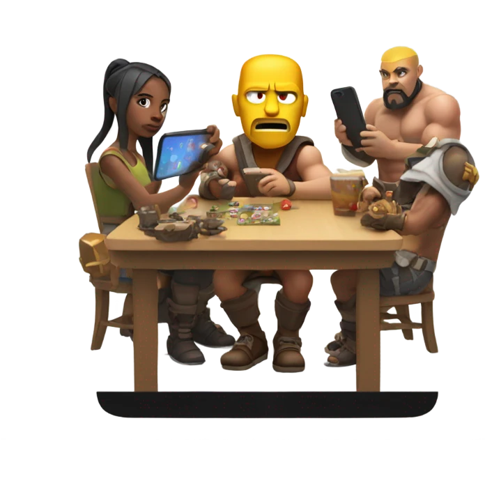 Playing with clash of clans  emoji