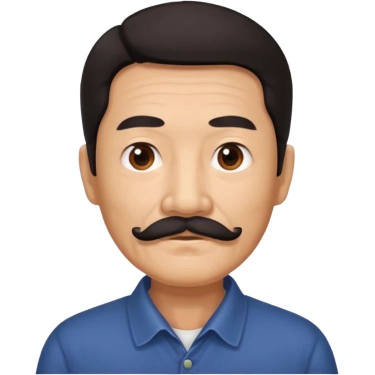 Older Chinese man with dark hair and full mustache emoji