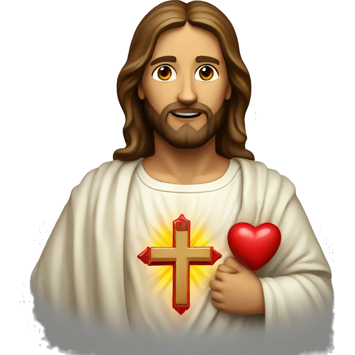 Jesus sacred heart with cross emoji